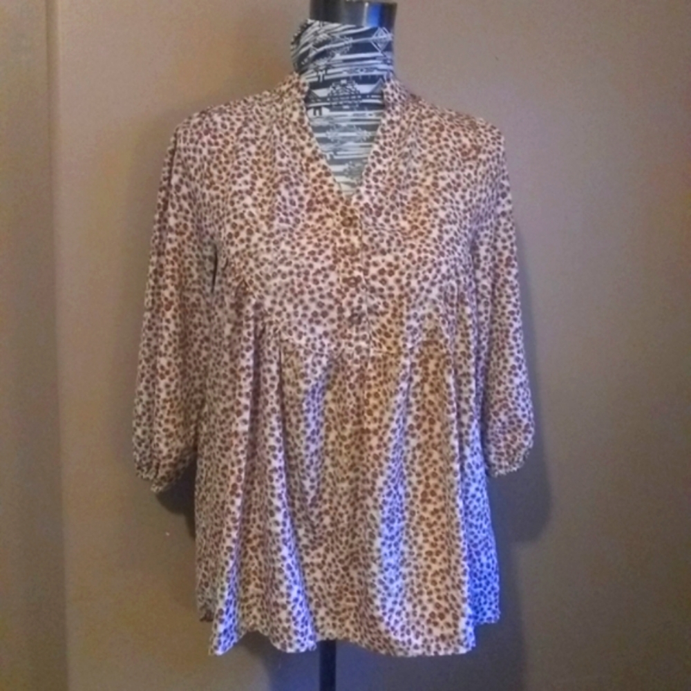 Mimi + Daphne flowy floral print tunic top *3/$30 Sale*